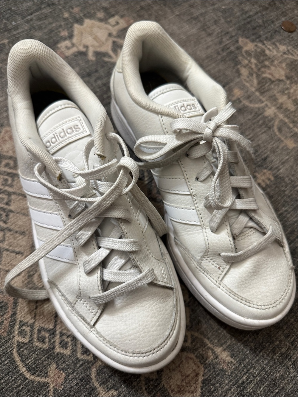 adidas White Leather Low-Top Women's Sneakers
